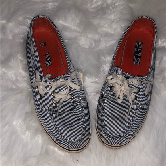 SPERRY TOP-SIDER Cruiser Blue/White Stripe Shoes - Picture 2 of 6